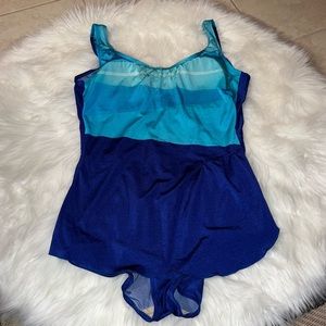 Vintage Riviera One Piece Swimsuit Blue Size 20W